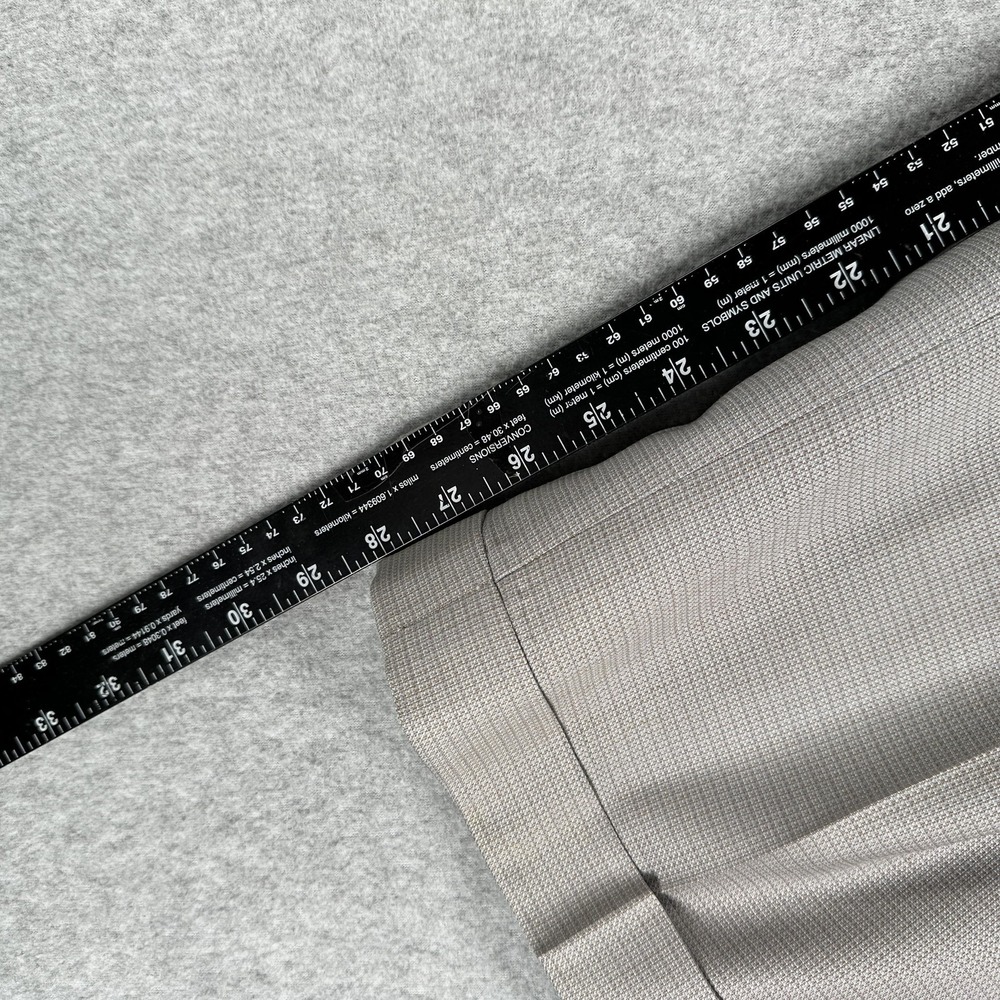 Zanella Austin Dress Pants Mens 35x28 Gray Check Pleated Cuffed Made In Italy - Picture 4 of 12